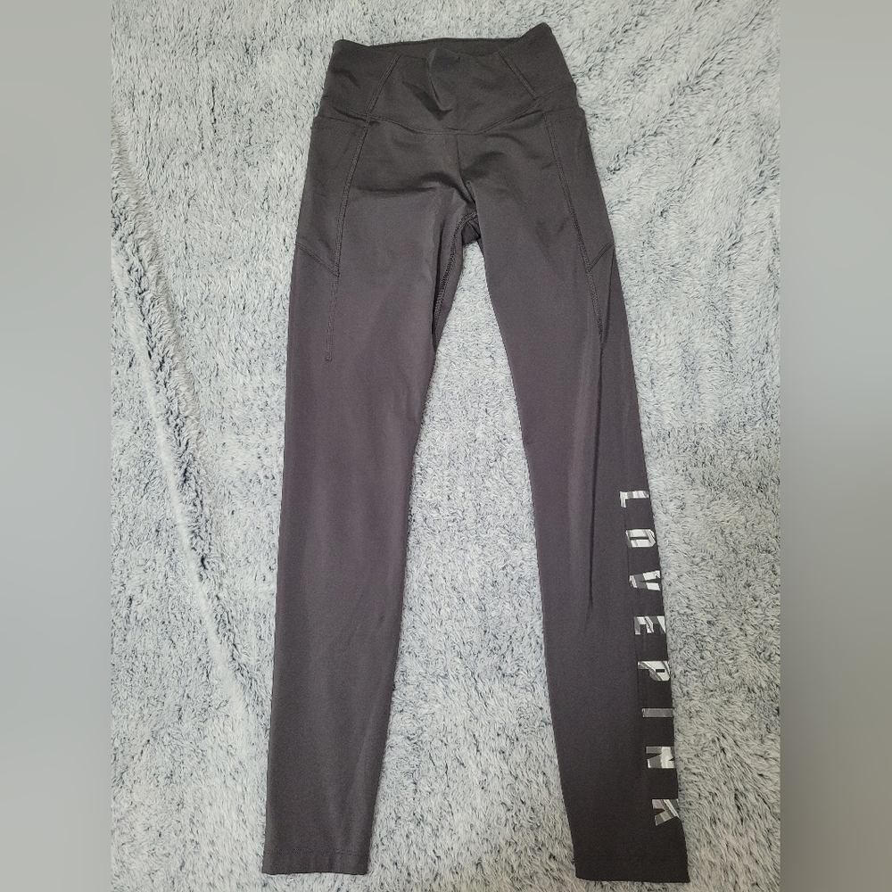 Victoria's Secret Black Leggings with Silver Lettering